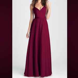 Allure Bridesmaids A-Line Burgundy Prom Dress